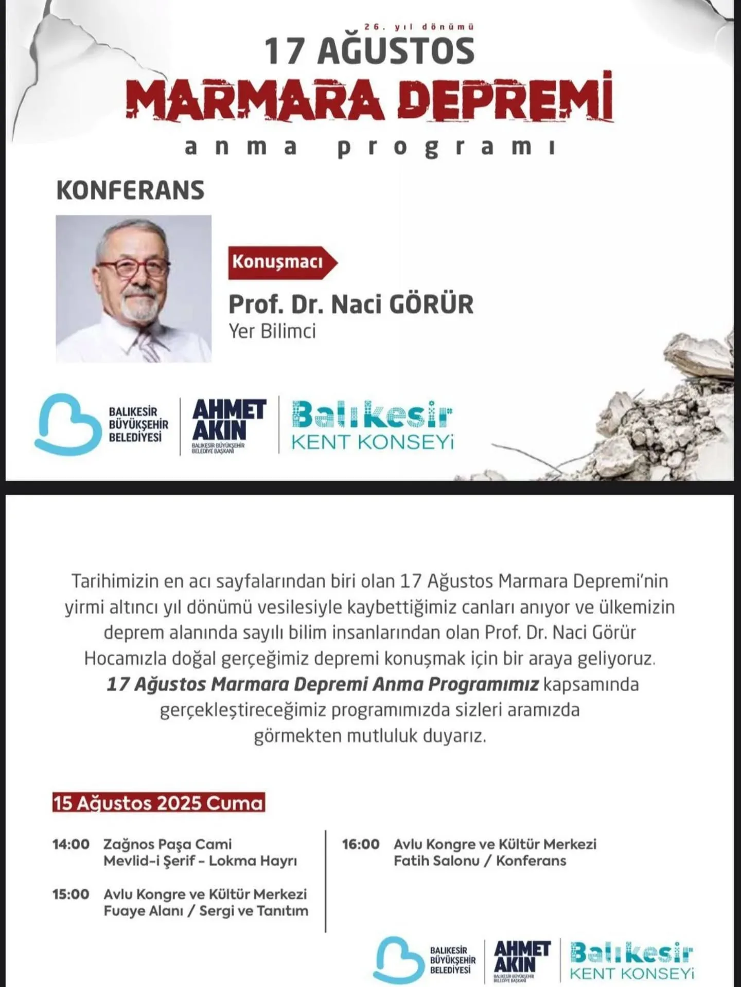 Prof. Dr. Naci Görür Konferansı
